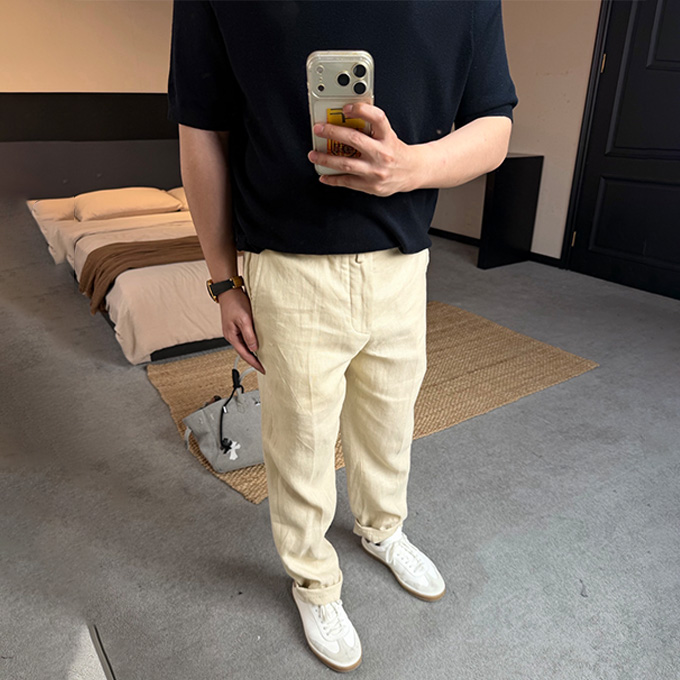 loro piana 26ss carlo linen tailored trousers